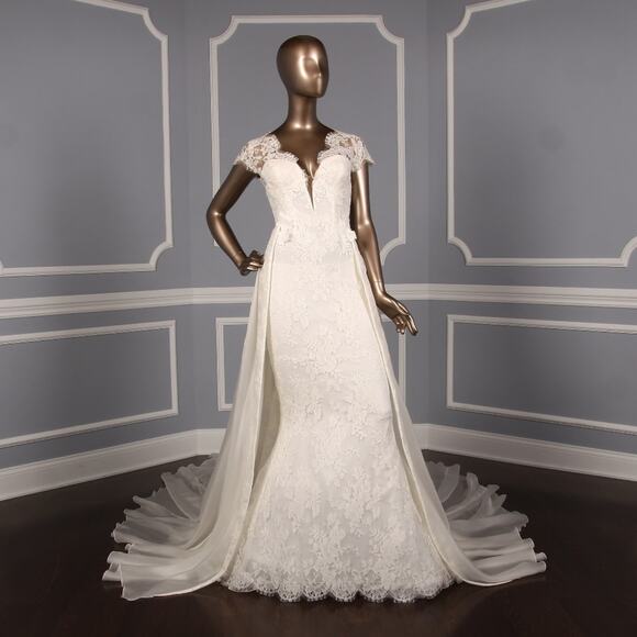 PRONOVIAS ATELIER Bridal Wedding Dress Gown Ritmo Ivory Silk Lace Mermaid 10